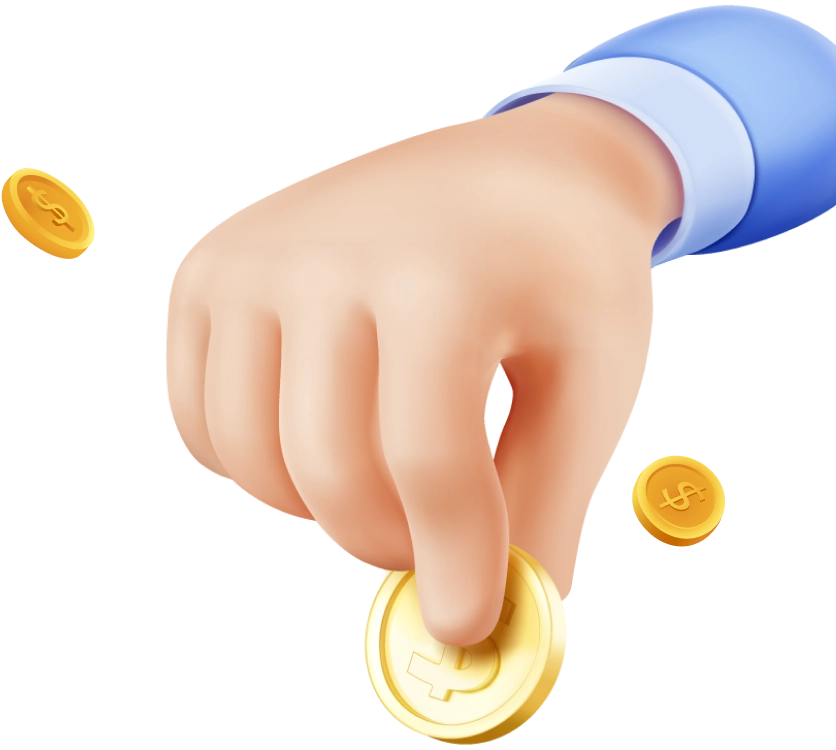 Imagen mano sosteniendo moneda